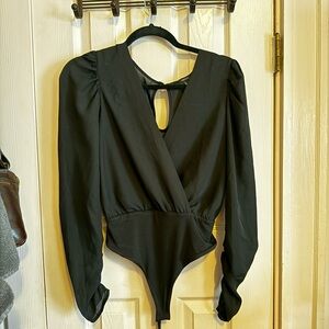 Black long sleeve bodysuit